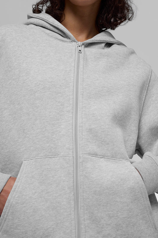 Renown Heavy Weight Full Zip Hoodie - Athletic Heather Grey