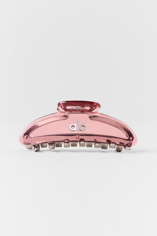 Acrylic Illusion Claw Clip - Vintage Pink/Chrome