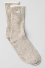 Unisex Wool Cashmere Light Frosted Sock - Winter Latte/Ivory
