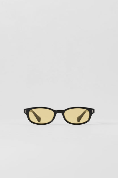ALO Skinny Oval Sunglasses - Black/Yellow