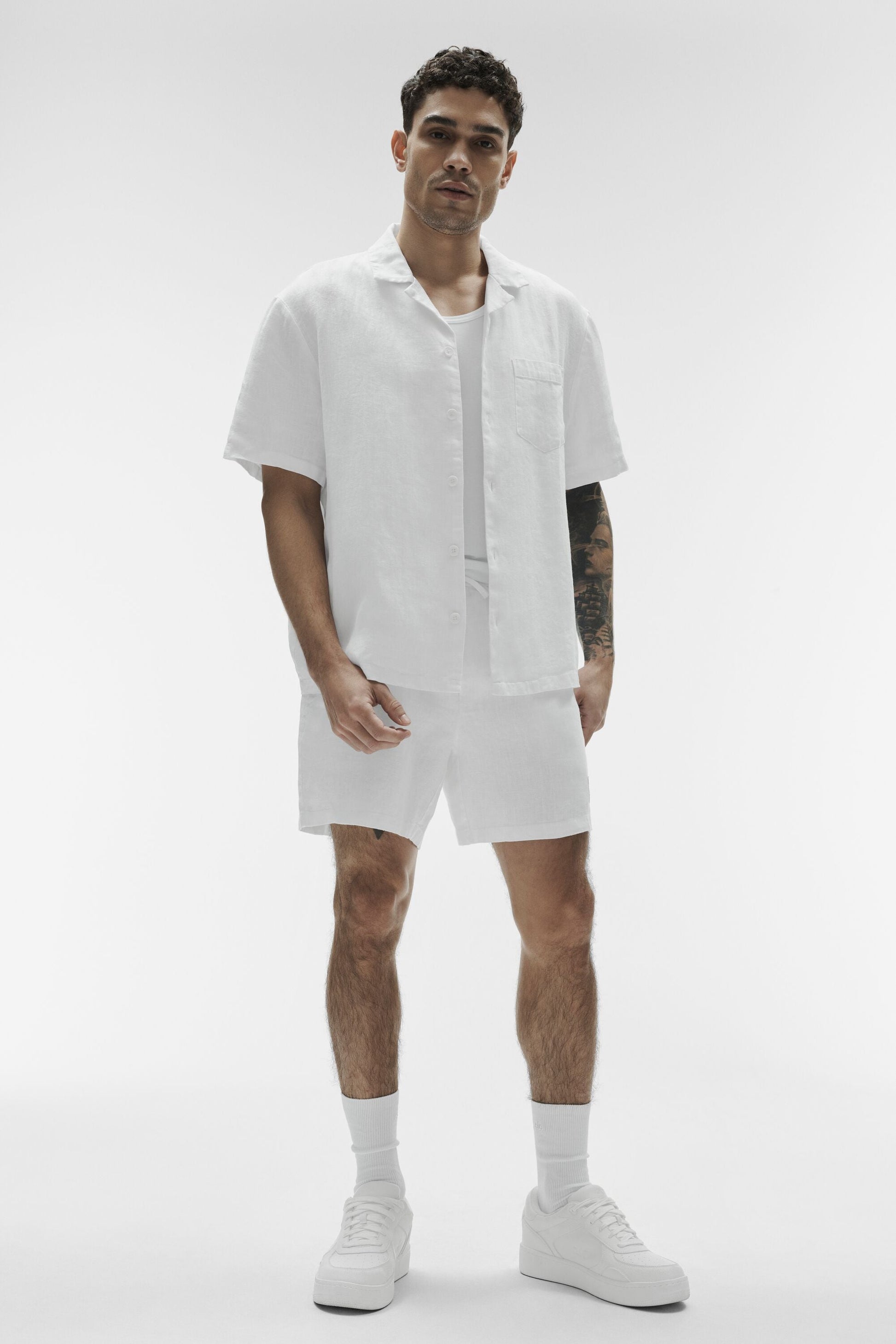 Linen Days Short Sleeve Button Up - White