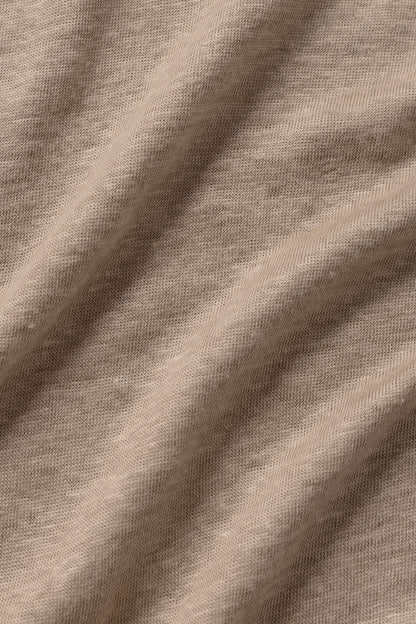 Linen Jersey Coastal Short Sleeve Polo - Gravel
