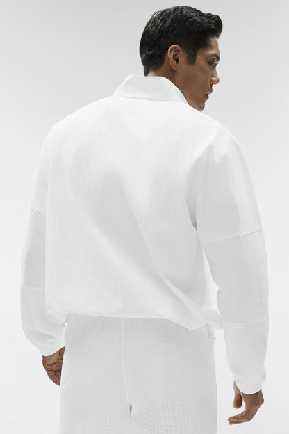 Light Weight Takeaway Track Pullover - White