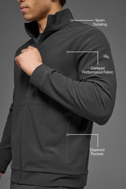 Conquer Max Mock Neck Full Zip - Anthracite
