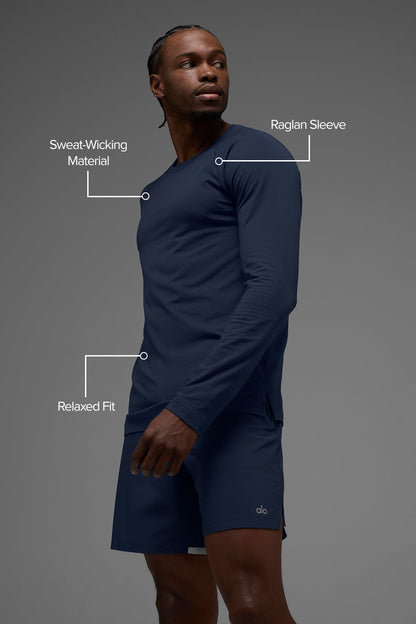 ALO Vapor Crewneck Long Sleeve - Navy
