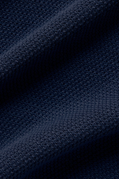 Sports Club Sweater Knit Hoodie - Navy