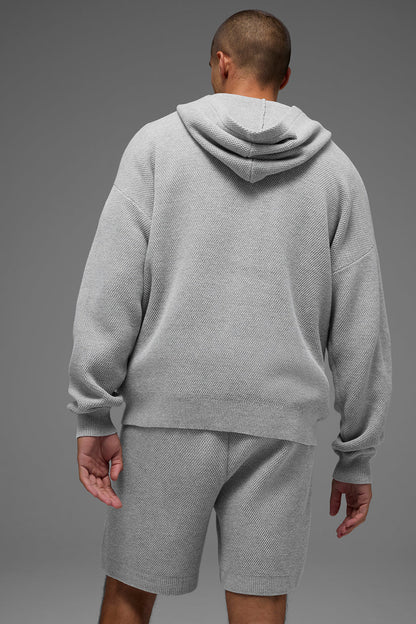 Sports Club Sweater Knit Hoodie - Athletic Heather Grey