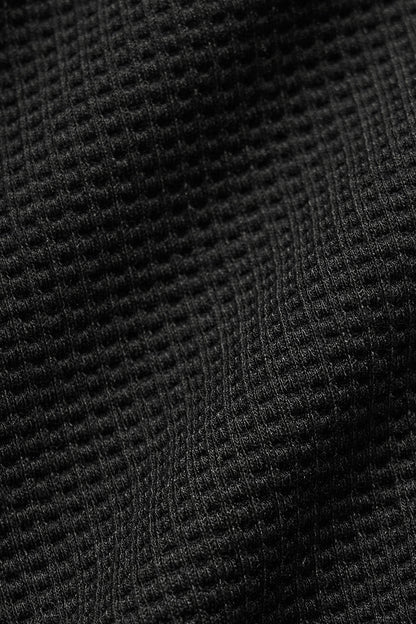 Waffle Lounge Long Sleeve Crew - Black