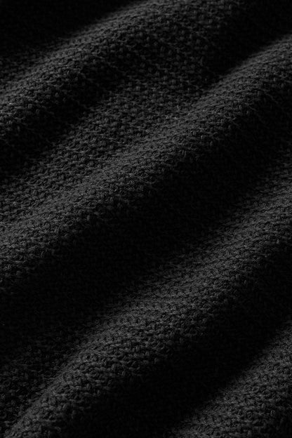 Shift Knit Button Up Long Sleeve - Black