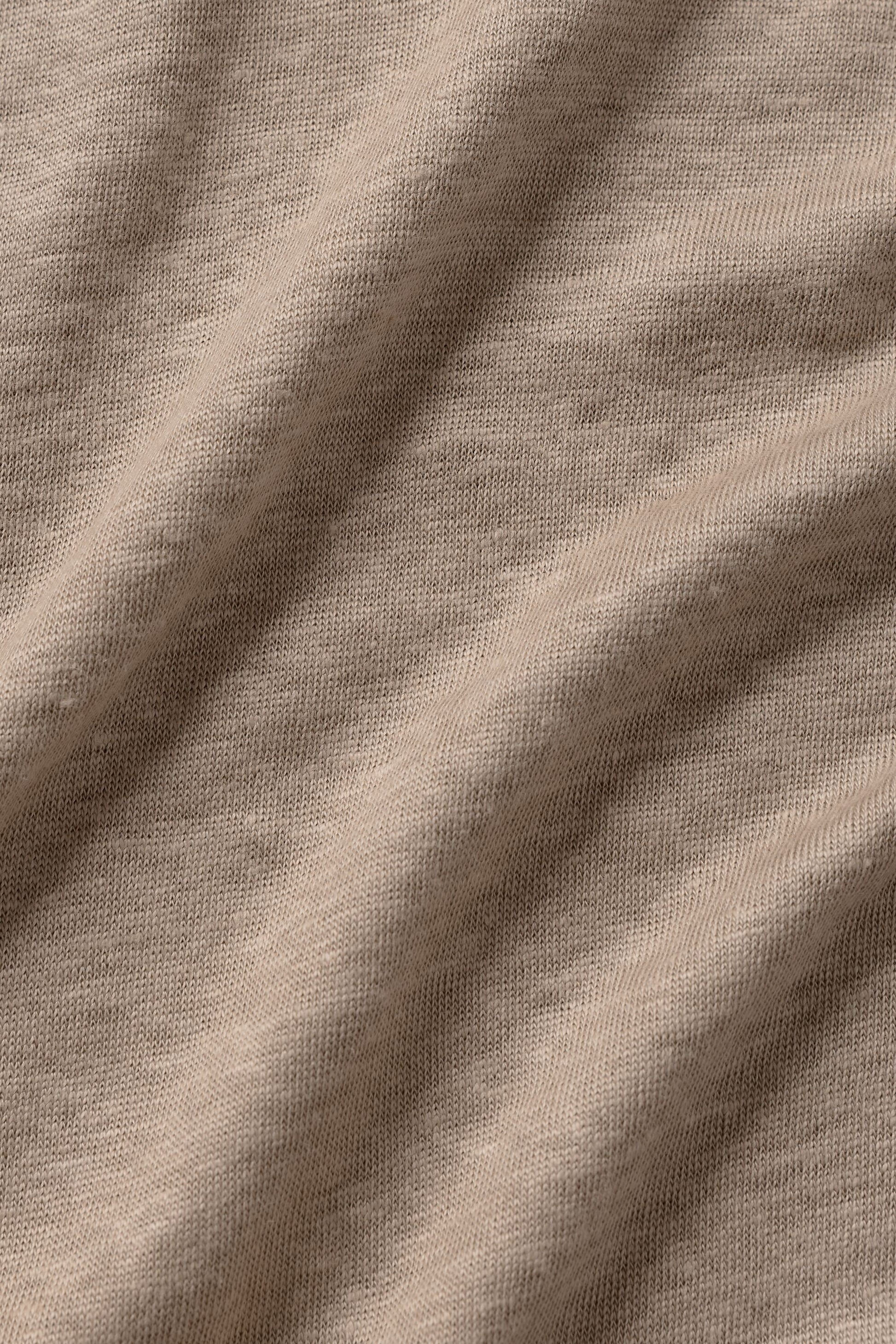 Linen Jersey Coastal Long Sleeve Pullover - Gravel