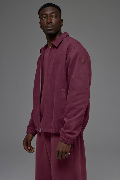 Cotton Canvas Coaches Jacket - Burgundy