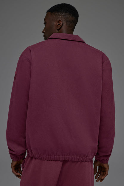 Cotton Canvas Coaches Jacket - Burgundy