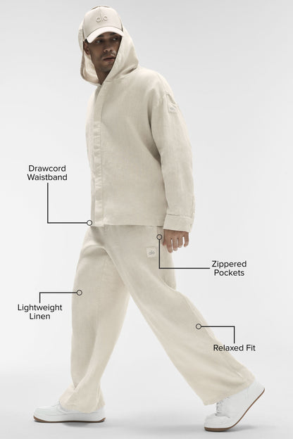 Linen Days Straight Leg Pant - Bone