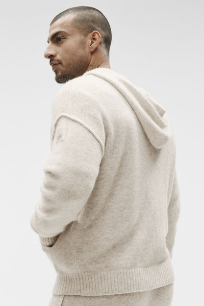 Wool Cashmere New Class Full Zip Hoodie - Oatmeal Heather