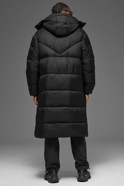 Gold Rush Puffer Trench - Black