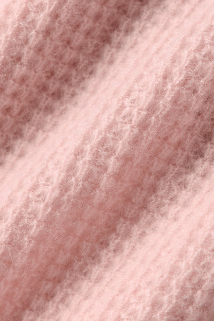 Cashmere Plush Waffle Polo Tee - Pink Quartz