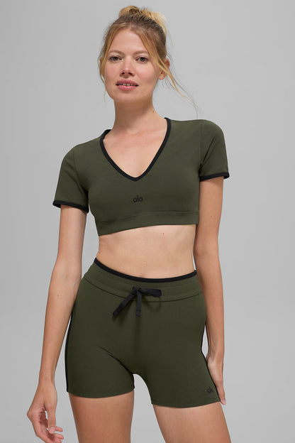 Airbrush Race Pace Short Sleeve - Green Olive/Black
