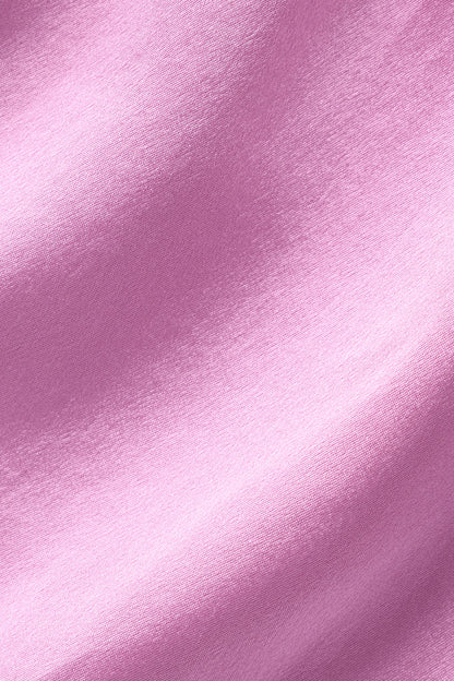 Silk Luminous Cropped Button Down Long Sleeve - Candy Heart Pink