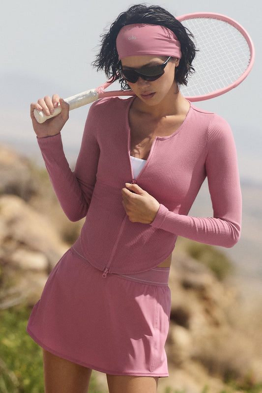 Ribbed Stardust Long Sleeve - Pink Wild Rose
