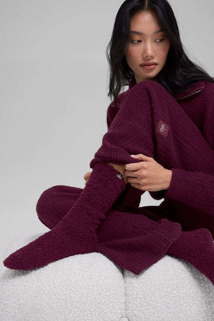 Women's Plush Lush Sock - Burgundy