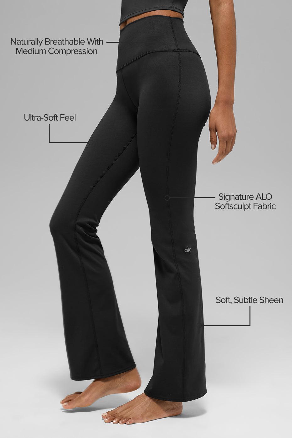 ALO Softsculpt High-Waist Bootcut Legging - Black