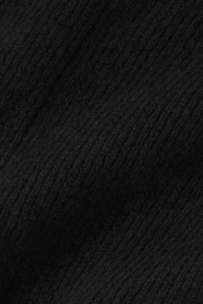 Wool Cashmere High-Waist New Class Wide Leg Pant - Black