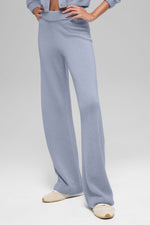 Wool Cashmere High-Waist New Class Wide Leg Pant - Winter Frost