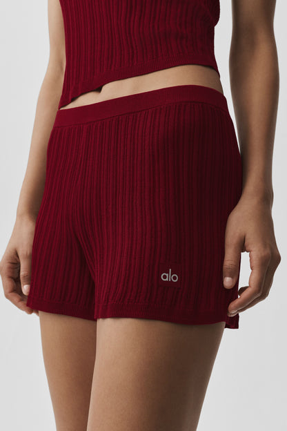Sweater High-Waist Sunlit Short - Summer Romance Red