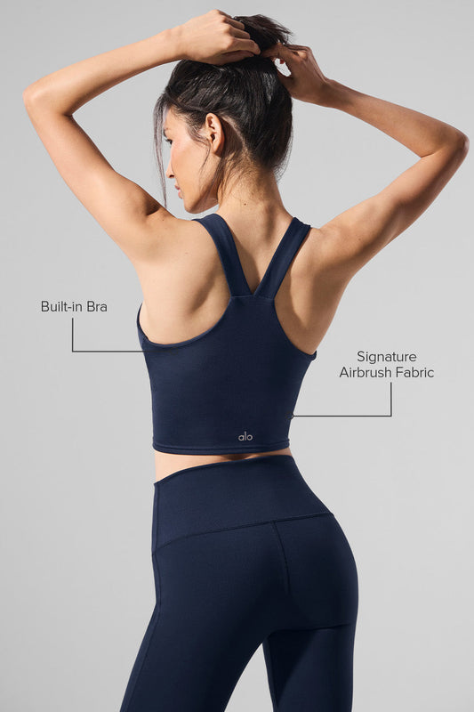 Airbrush Real Bra Tank - Navy