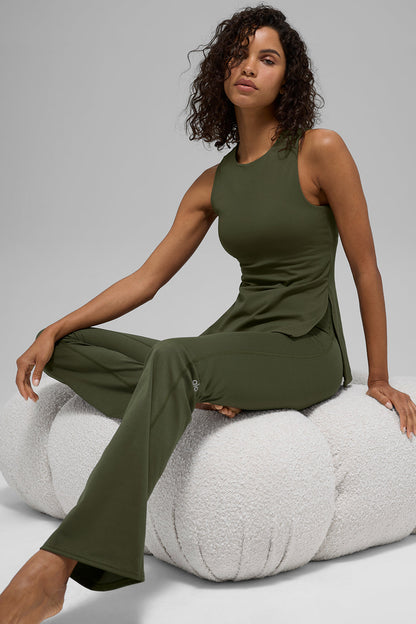 ALO Softsculpt Precision Full Length Bra Tank - Green Olive